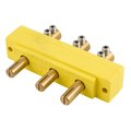 Hubbell Wiring Device-Kellems 100 Amp 250V Yellow, Male Panel Mount, Double Set Screw Stage Pin Device HBL106SPMR